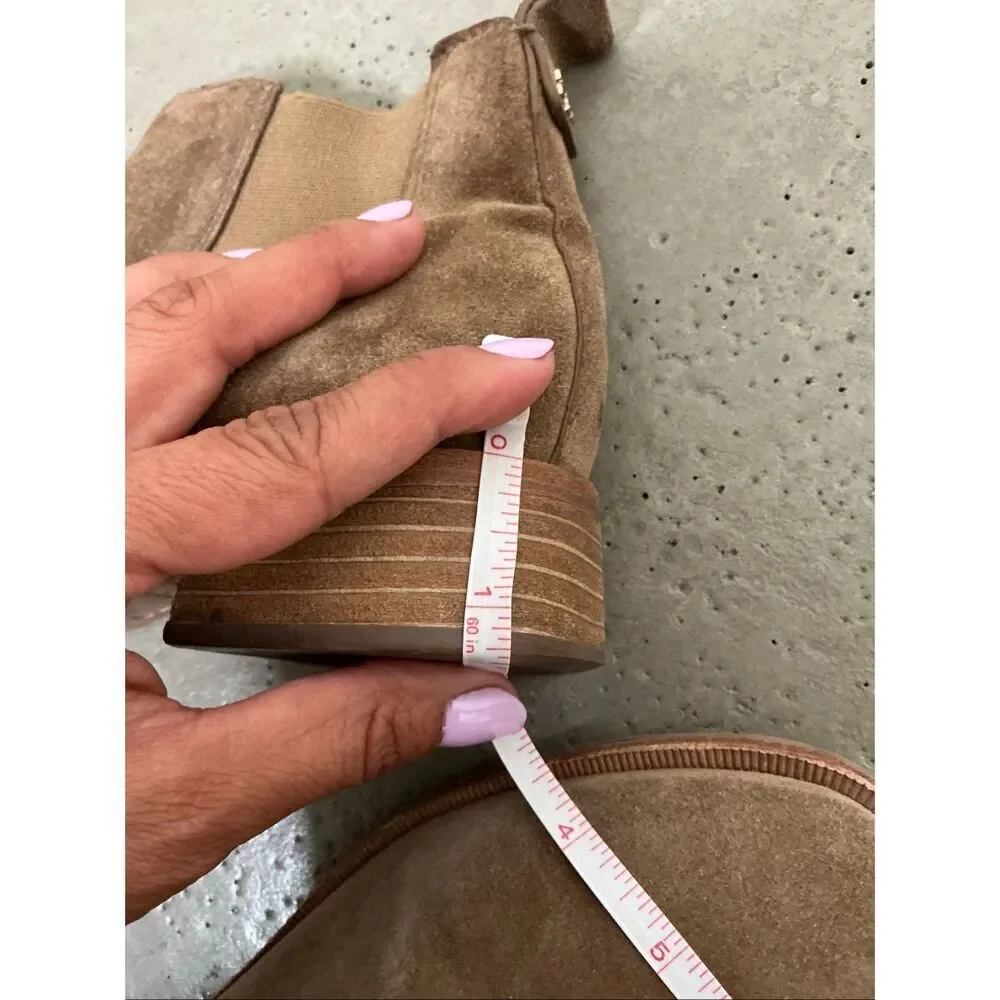 Tory Burch Chelsea Casual 35MM Suede Bootie | Tan in 7.5